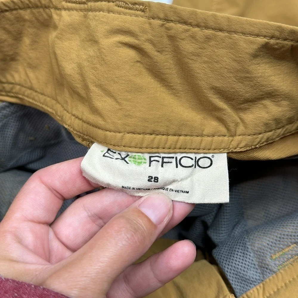Exofficio Amphi Mustard Yellow Hiking Adventure Pants Size 28x32